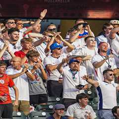 England fans go wild for Michael Harris at Braves game after thrilling World Cup win in Atlanta