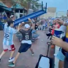 Argentina fans turn on each other as tables, benches fly in wild World Cup scene