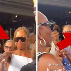Michelle Obama Dancing and Giving Out Hugs in Martha's Vineyard