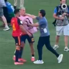 Argentina coach appears to punch Spain player after embarassing loss