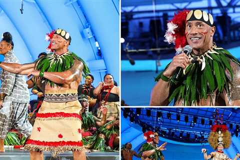 Dwayne Johnson Dances In Traditional Samoan Outfit At 'Moana' Premiere