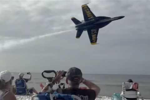 Insane Video Shows Blue Angels Flyover Causes Chaos for Florida Beachgoers
