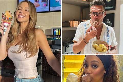 Celebrities Eating Ice Cream For National Ice Cream Day