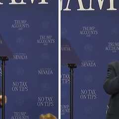 President Trump Chases After Toddler Wandering Across Stage, Takes Shot at Biden