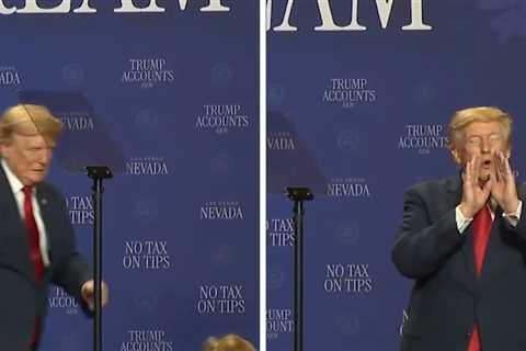 President Trump Chases After Toddler Wandering Across Stage, Takes Shot at Biden