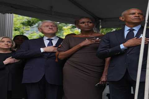 Michelle Obama Wore a Brown Ferragamo Leather-Trim Jersey Maxi Dress at the 25th Anniversary of..