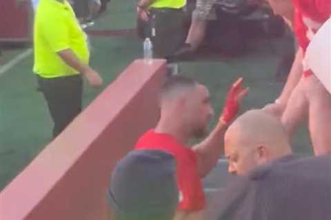 Travis Kelce has heated moment with aggressive Chiefs fan before season-opening win