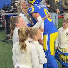 Matthew Stafford shares kiss with wife Kelly before Rams’ ‘Monday Night Football’ clash with Bills